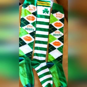 3 St Patrick's Day Knee High Novelty Socks